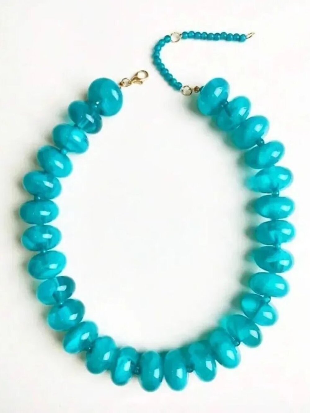 Elegant Blue Beaded Necklace Q274